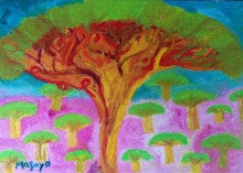 Painting by Masayo Koketsu（纐纈之雅代・纐纈雅代）Japanese alto saxophonist  abstract oil painting artwork アルトサックス奏者による油絵