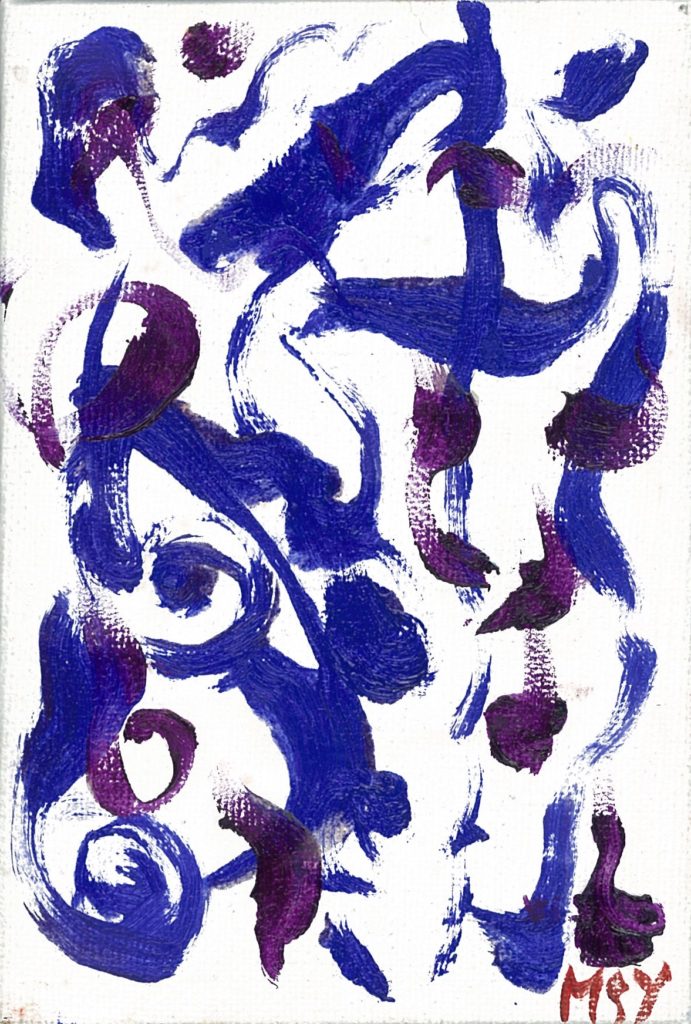 Painting by Masayo Koketsu（纐纈之雅代・纐纈雅代）Japanese alto saxophonist  abstract oil painting artwork アルトサックス奏者による油絵