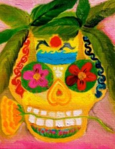 Painting by Masayo Koketsu（纐纈之雅代・纐纈雅代）Japanese alto saxophonist  abstract oil painting artwork アルトサックス奏者による油絵