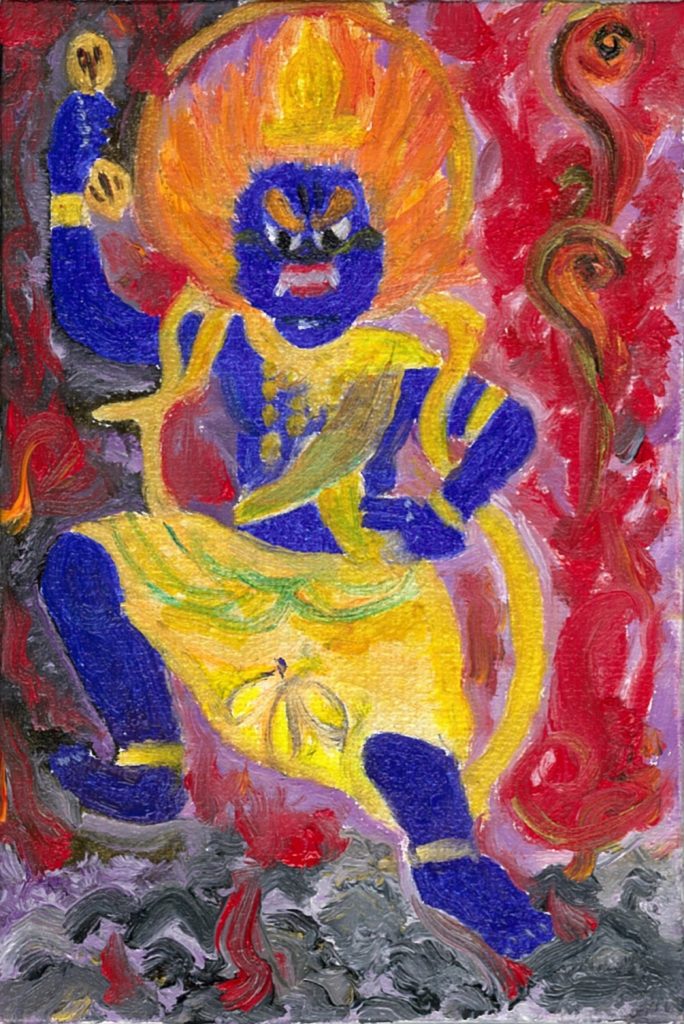 Painting by Masayo Koketsu（纐纈之雅代・纐纈雅代）Japanese alto saxophonist  abstract oil painting artwork アルトサックス奏者による油絵